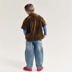 Tapered Jean in Faded Blue Denim by Main Story