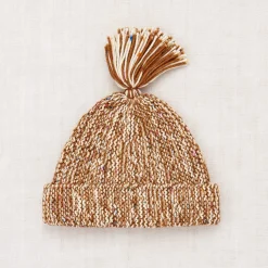 Tassel Garter Hat in Acorn And Lollipop Confetti Marl by Misha & Puff