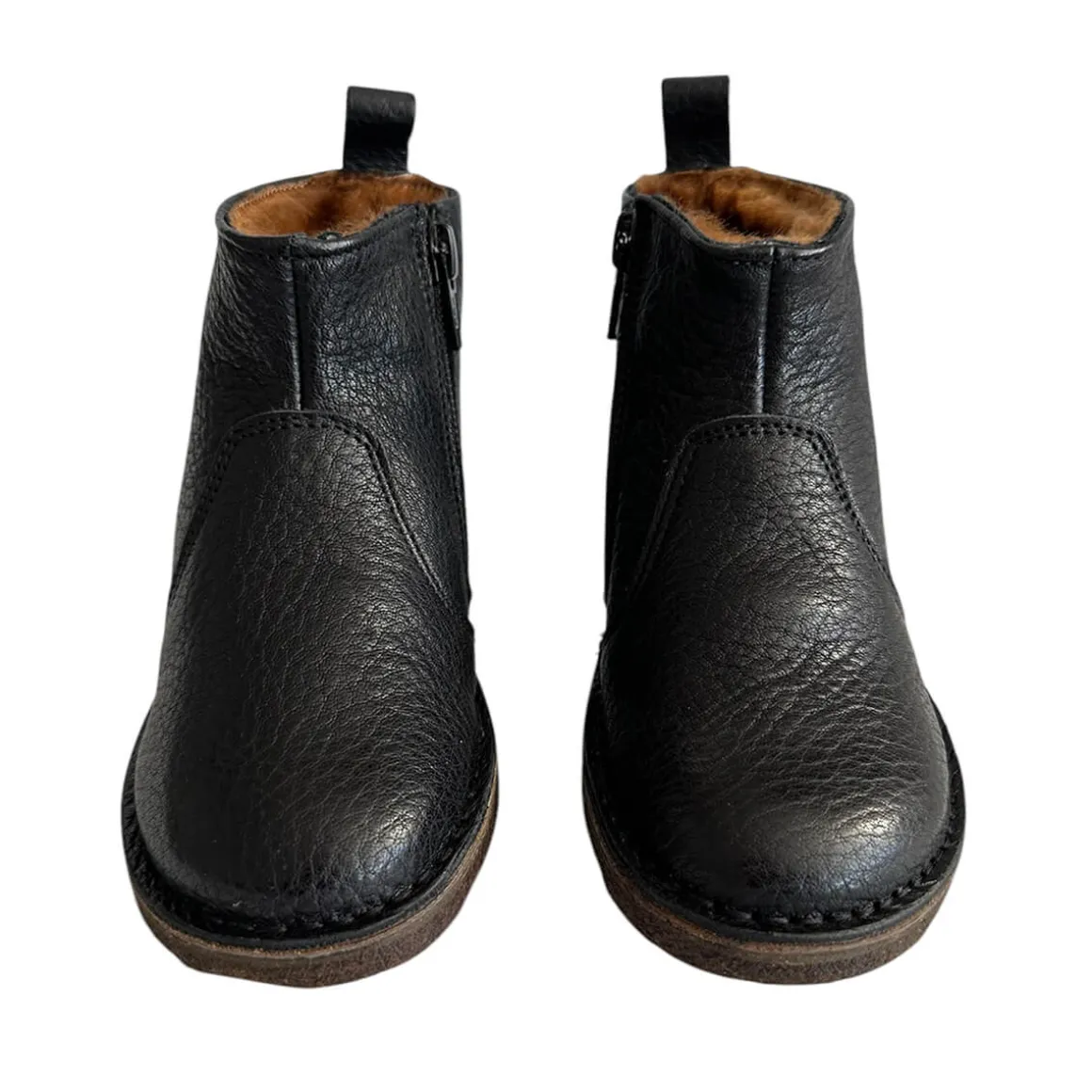 Tate Sheepskin Lined Ankle Boots in Black by PèPè