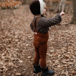 Teddy Warmy Footed Tights With Braces in Cinnamon by Silly Silas