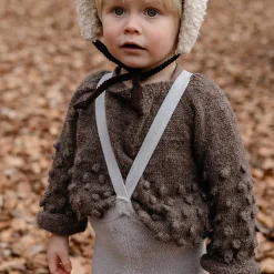 Teddy Warmy Footed Tights With Braces in Pearl Grey by Silly Silas