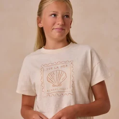 Teen Boxy Tee in Seashell by Rylee & Cru