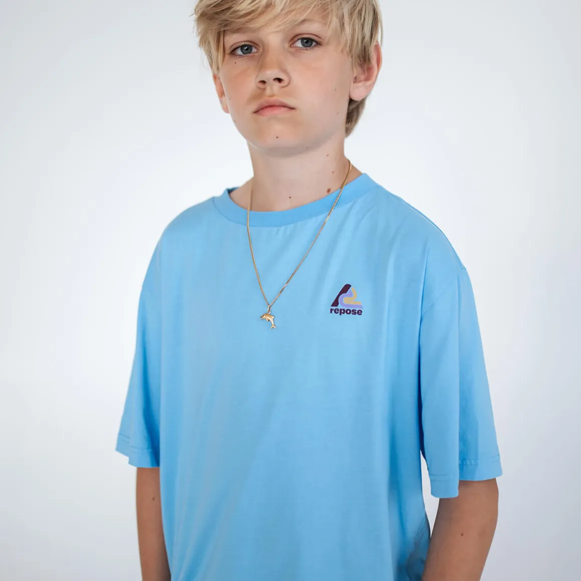Tee Shirt in Summer Day Blue by Repose AMS