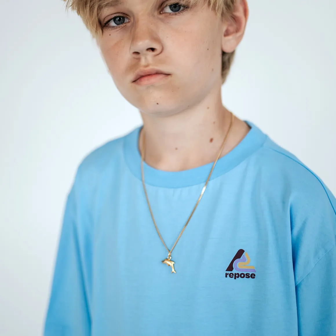 Tee Shirt in Summer Day Blue by Repose AMS