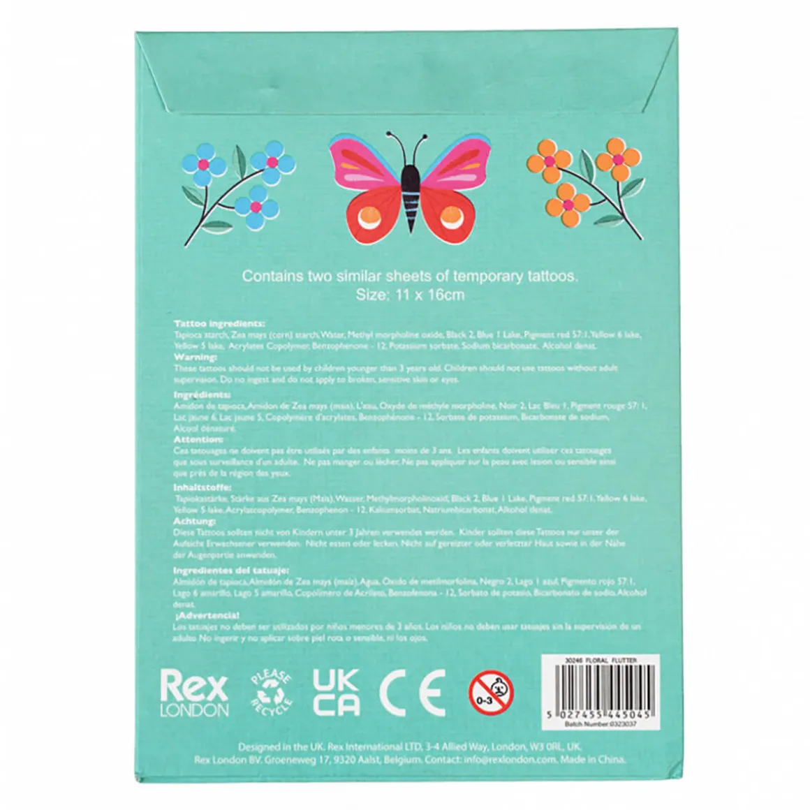 Temporary Tattoos Floral Flutter by Rex London
