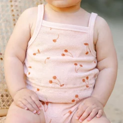 Terry Cinch Romper in Cherries by Quincy Mae
