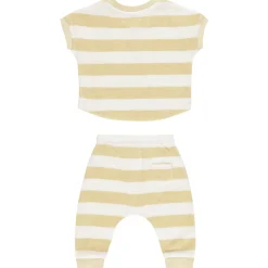 Terry Tee + Pant Set in Yellow Stripe by Quincy Mae