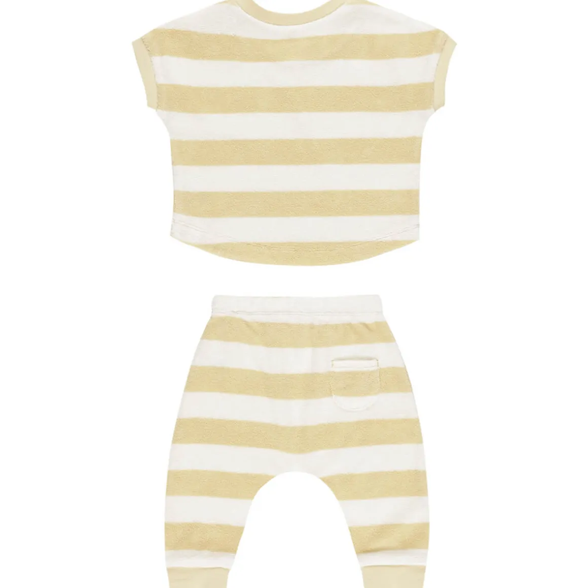 Terry Tee + Pant Set in Yellow Stripe by Quincy Mae