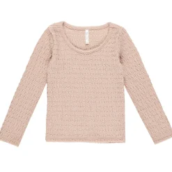 Textured Long Sleeve Top in Rose by Rylee & Cru