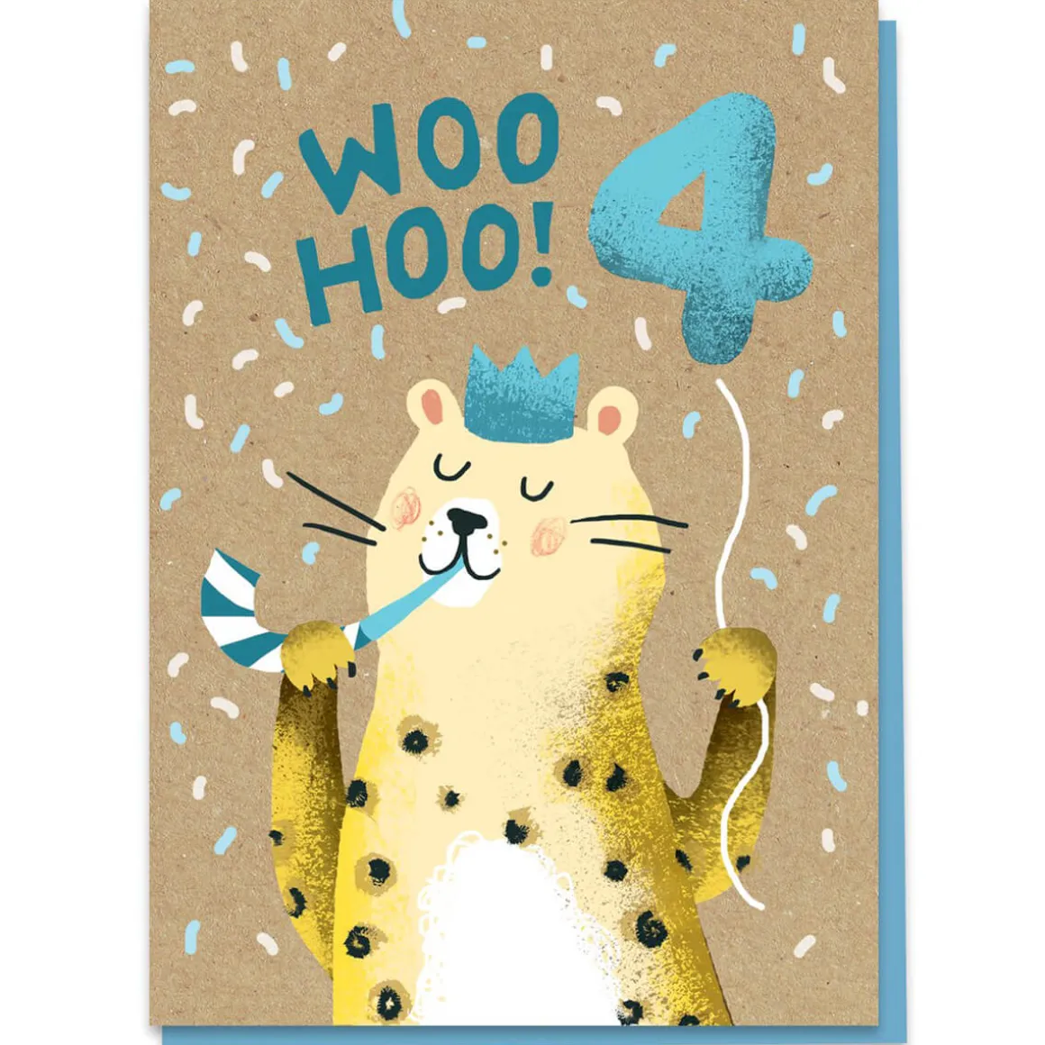 4th Birthday Leopard Greetings Card by Stormy Knight