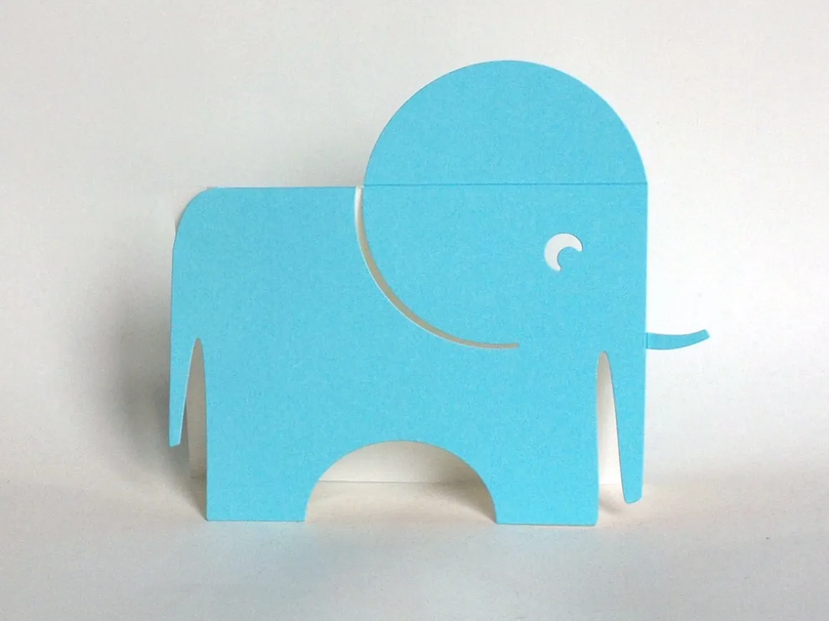 The Blue Elephant Greetings Card by Cut&Make
