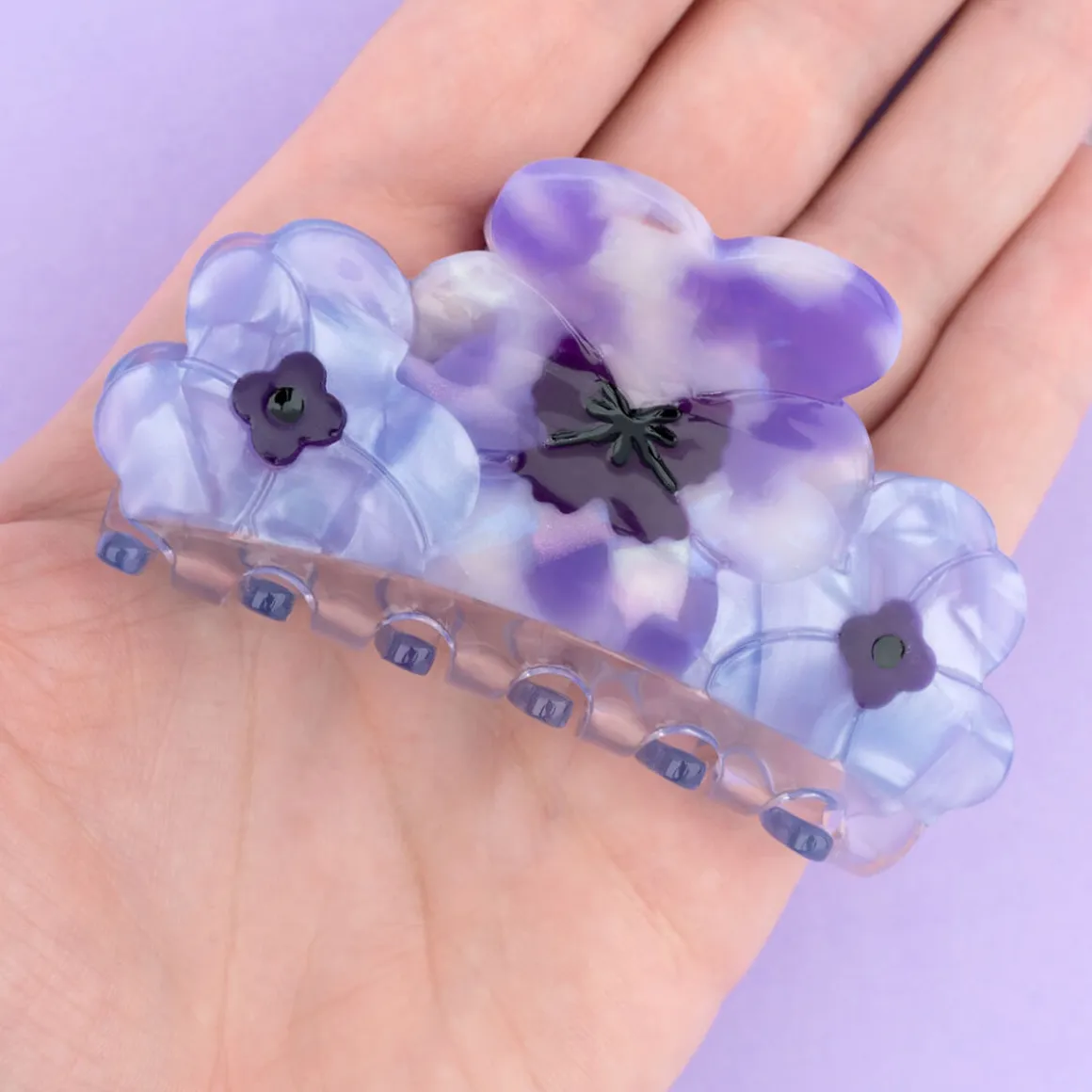 Three Pansies Hair Claw by Coucou Suzette