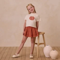 Tiered Mini Skirt in Poppy by Rylee & Cru