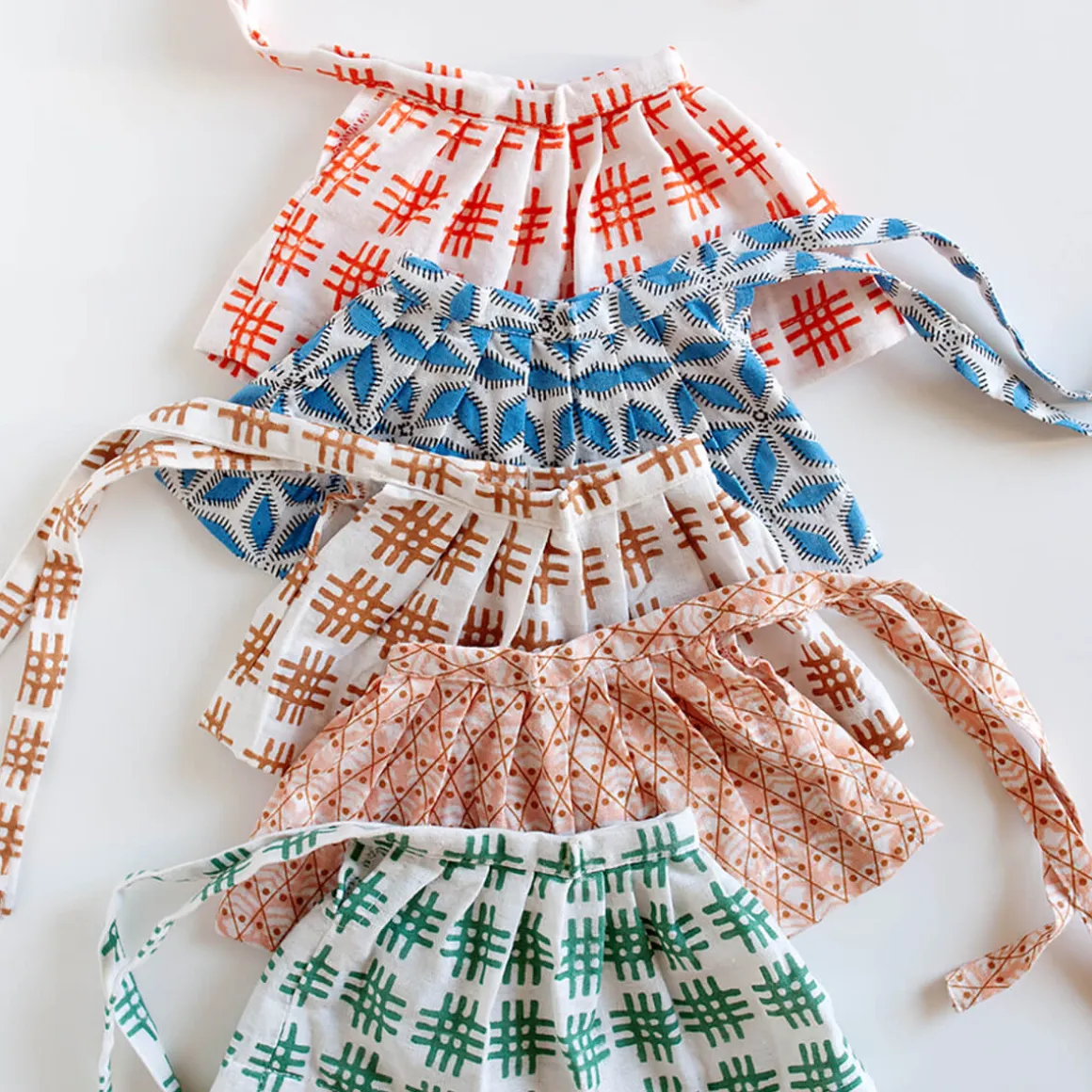 Tie Skirt in Pink Domino by Polka Dot Club