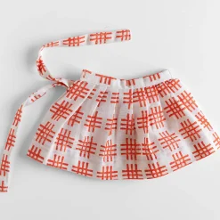 Tie Skirt in Poppy Check by Polka Dot Club