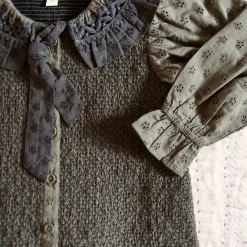 Tie Tunique in Khaki Green Broderie Anglaise by Bonjour