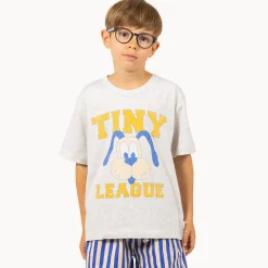 Tiny League Graphic Tee in Light Grey Heather by Tinycottons