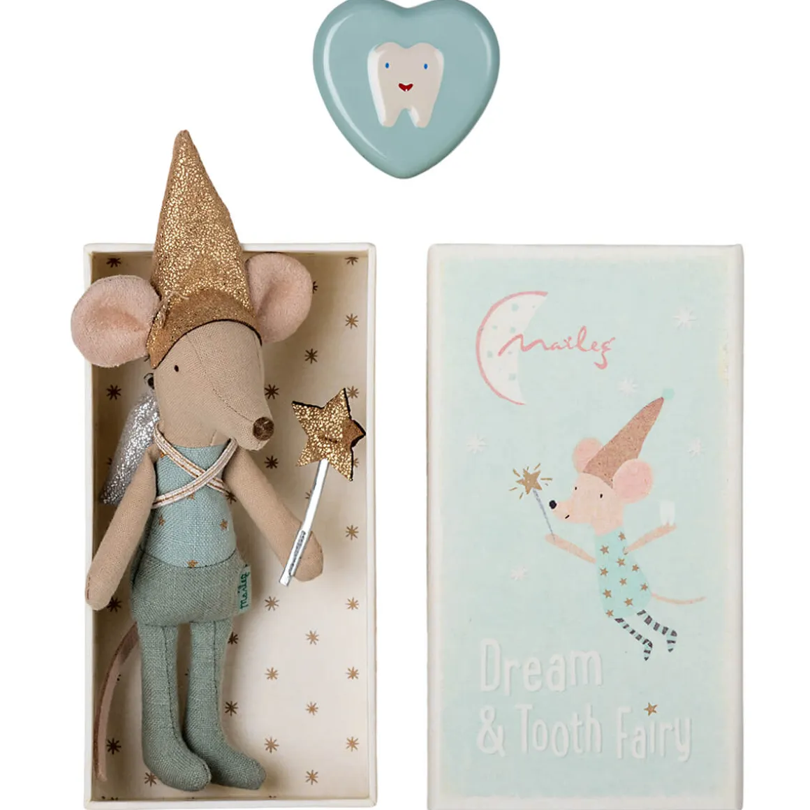 Tooth Fairy Mouse In Matchbox in Blue by Maileg
