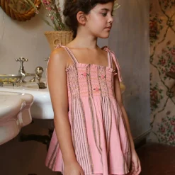 Top & Shorts Set in Pink Transat Stripe by Bonjour