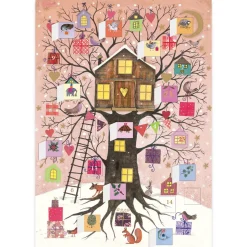Treehouse Advent Calendar Greetings Card By Roger La Borde