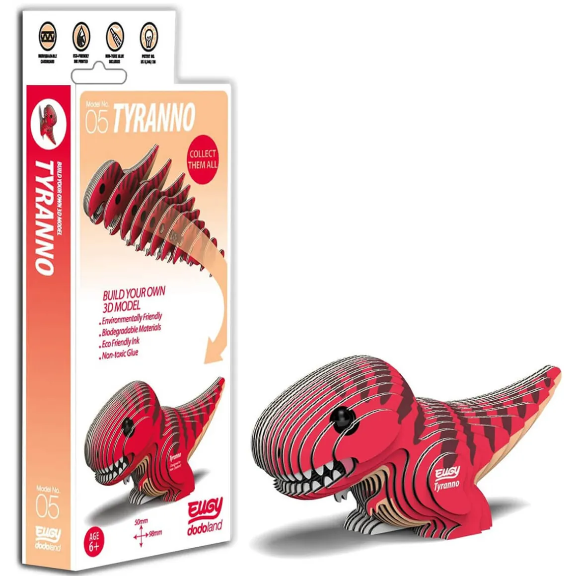T Rex 3D Cardboard Puzzle Kit by Eugy