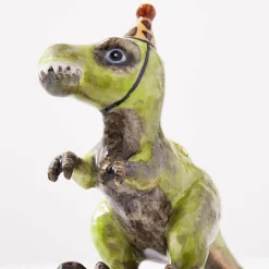 T Rex Party Dinosaur Ceramic Cake Topper by Camp Hollow