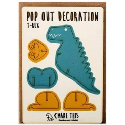 T Rex Pop Out Decoration And Greetings Card by The Pop Out Card Company