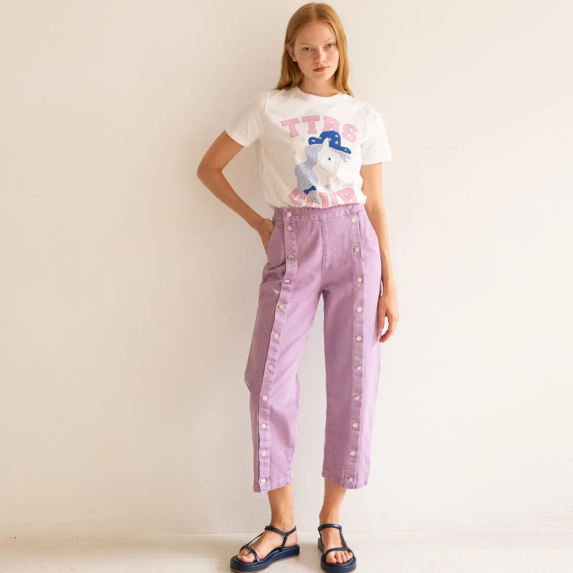 TTBS Club Tee in Off White by The Tiny Big Sister - Last Ones In Stock - EUR 34-38 (UK 6-10)
