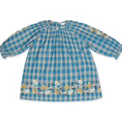 Tulip Dress in Azure Plaid by Lali - Last One In Stock - 4-6 Years