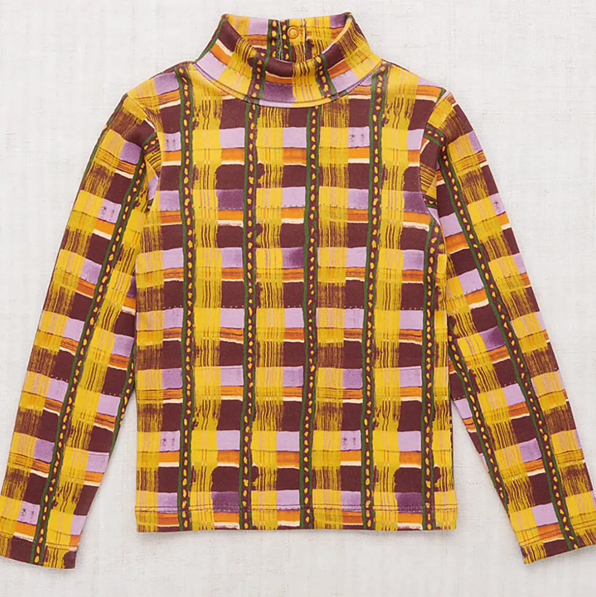 Turtleneck in Plum Watercolour Plaid by Misha & Puff