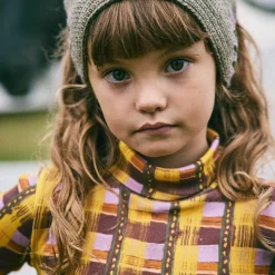 Turtleneck in Plum Watercolour Plaid by Misha & Puff