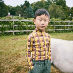 Turtleneck in Plum Watercolour Plaid by Misha & Puff