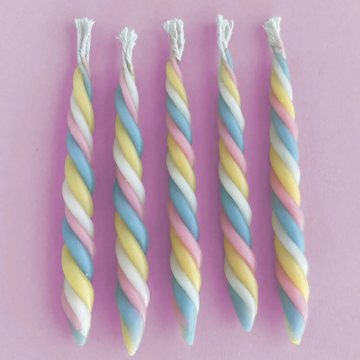Twisted Marshmallow Beeswax Birthday Candle Set by Camp Hollow