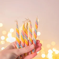 Twisted Marshmallow Beeswax Birthday Candle Set by Camp Hollow