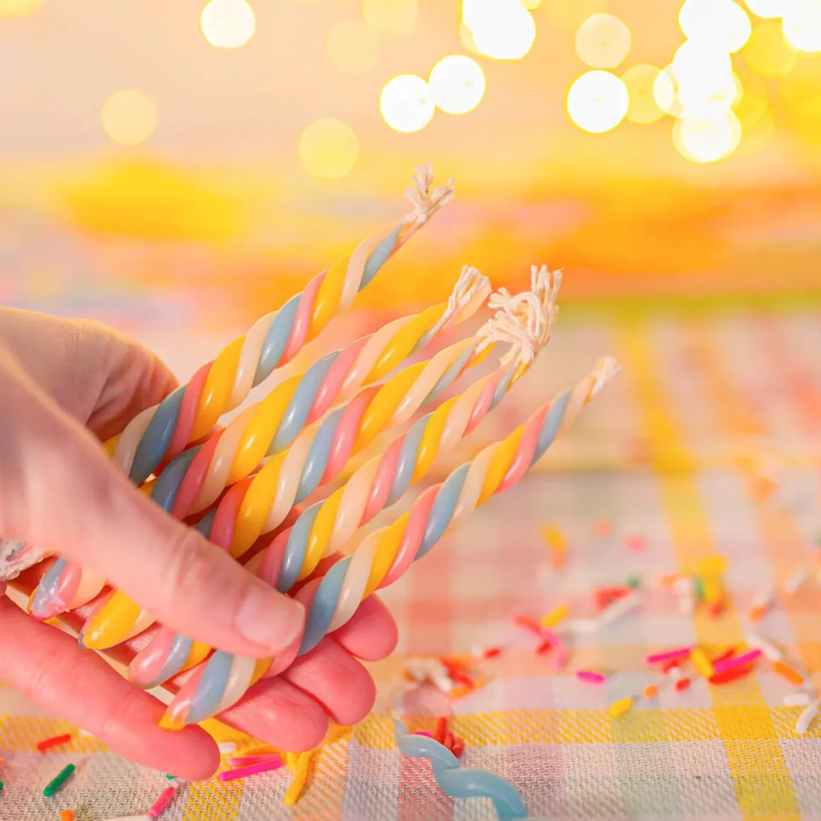 Twisted Marshmallow Beeswax Birthday Candle Set by Camp Hollow