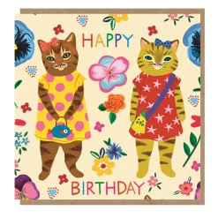 Two Cats Birthday Greetings Card by Emma Jayne for Earlybird Designs