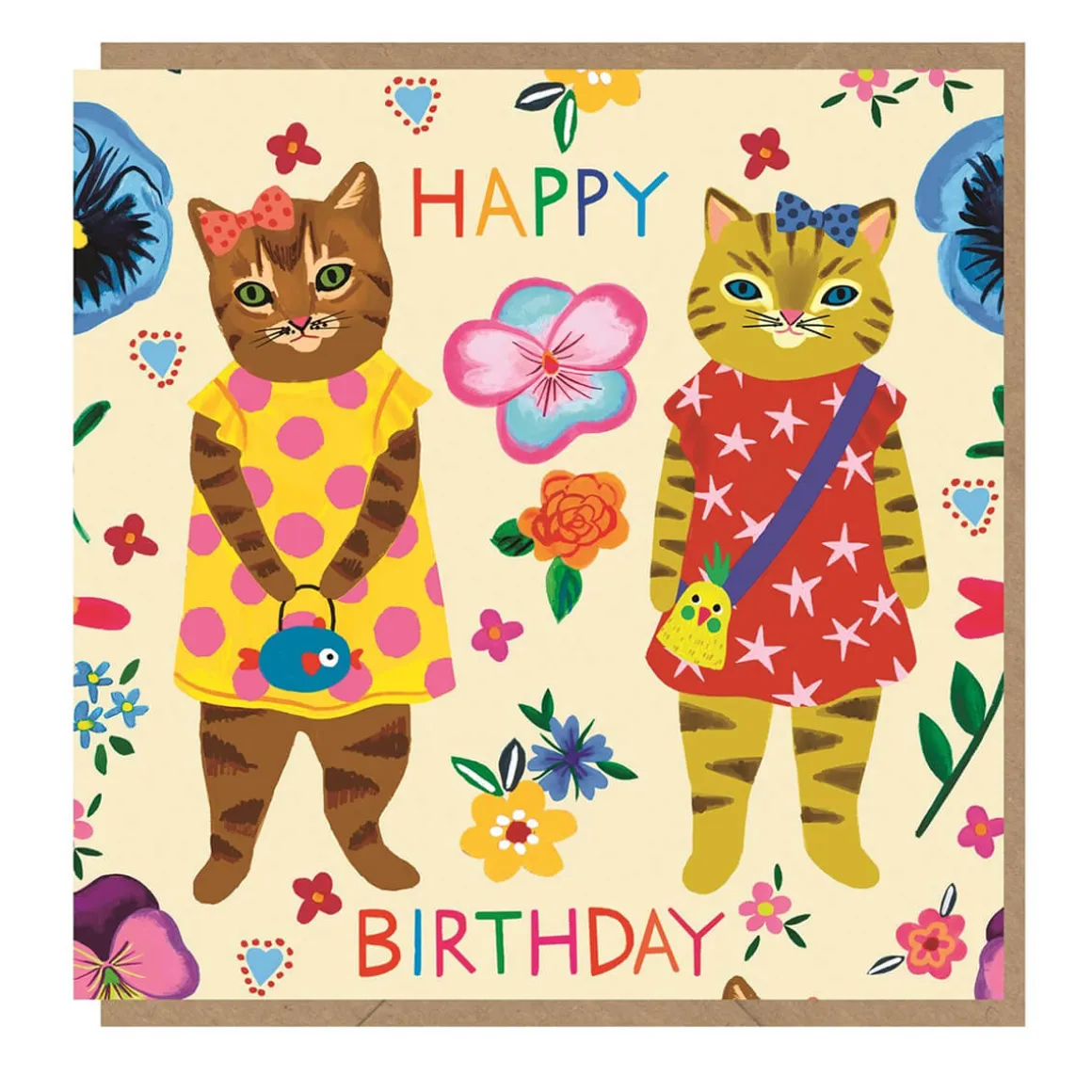 Two Cats Birthday Greetings Card by Emma Jayne for Earlybird Designs