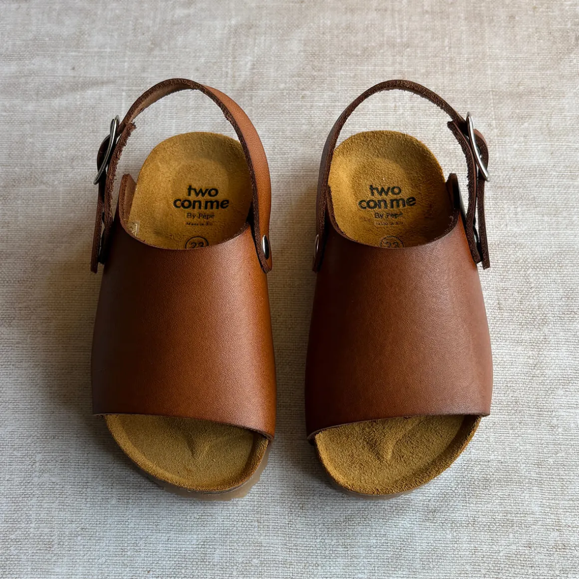 Two Con Me Open Clog Sandals in Cuoio Brown by PèPè