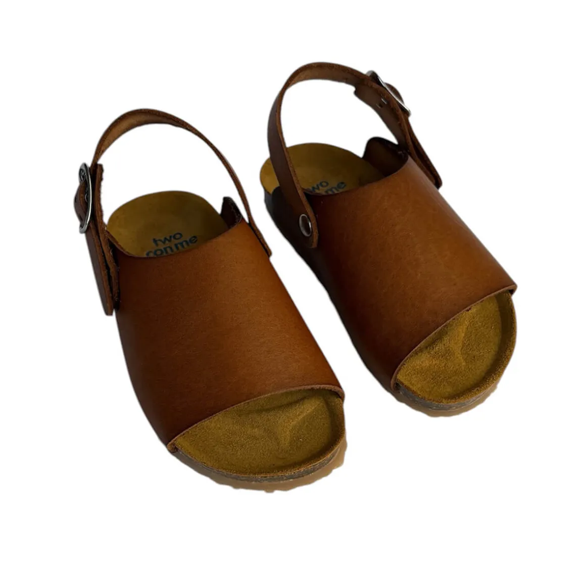 Two Con Me Open Clog Sandals in Cuoio Brown by PèPè