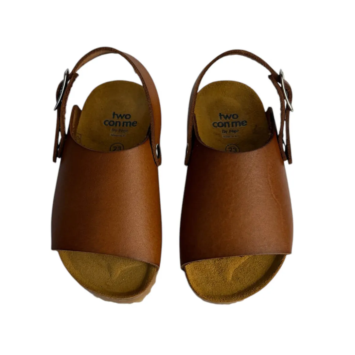 Two Con Me Open Clog Sandals in Cuoio Brown by PèPè