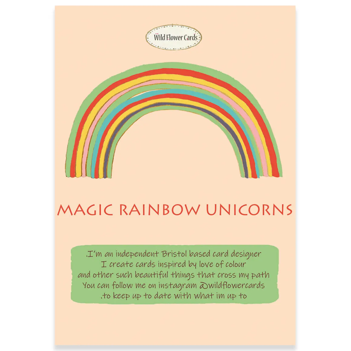 Unicorns And Rainbows Greetings Card by Wildflower Cards