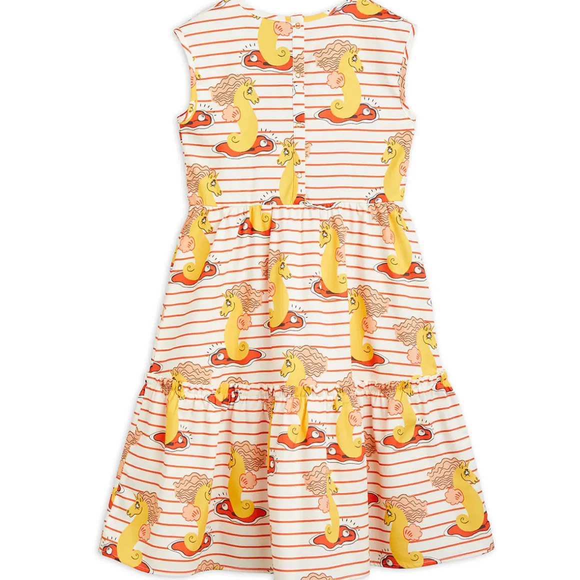 Unicorn Seahorse AOP Woven Dress in Red by Mini Rodini - Last One In Stock - 140/146 (10-11 Years)