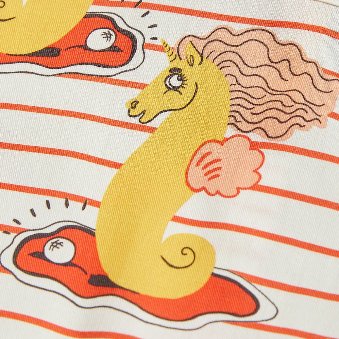 Unicorn Seahorse AOP Woven Dress in Red by Mini Rodini - Last One In Stock - 140/146 (10-11 Years)