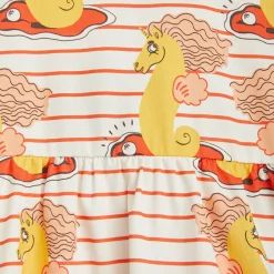 Unicorn Seahorse AOP Woven Dress in Red by Mini Rodini - Last One In Stock - 140/146 (10-11 Years)