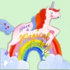 Unicorn Shaped Greetings Card by Eleanor Bowmer