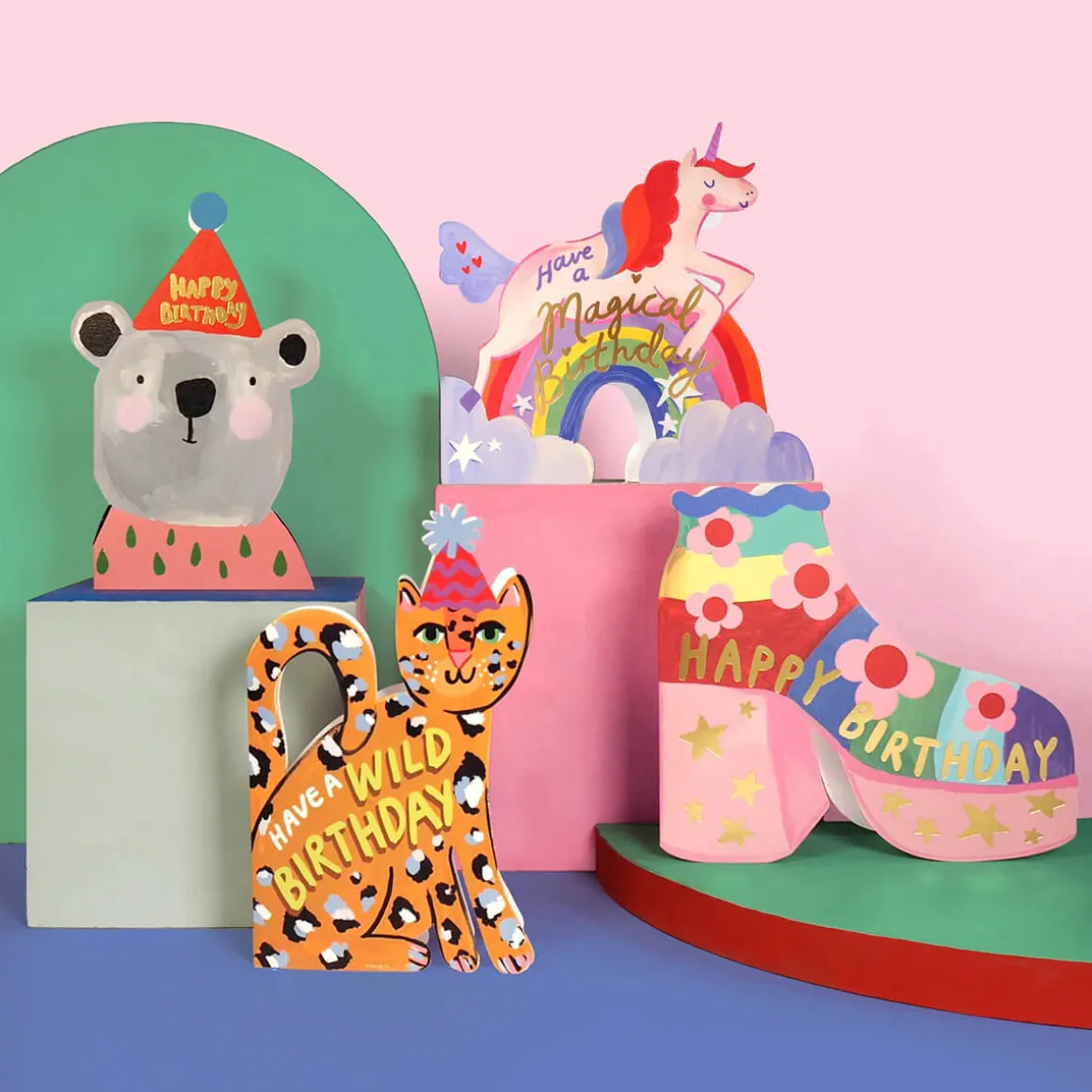 Unicorn Shaped Greetings Card by Eleanor Bowmer