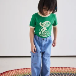 Utility Jeans in Baby Blue by Misha & Puff
