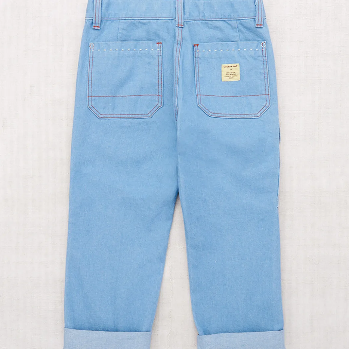 Utility Jeans in Baby Blue by Misha & Puff
