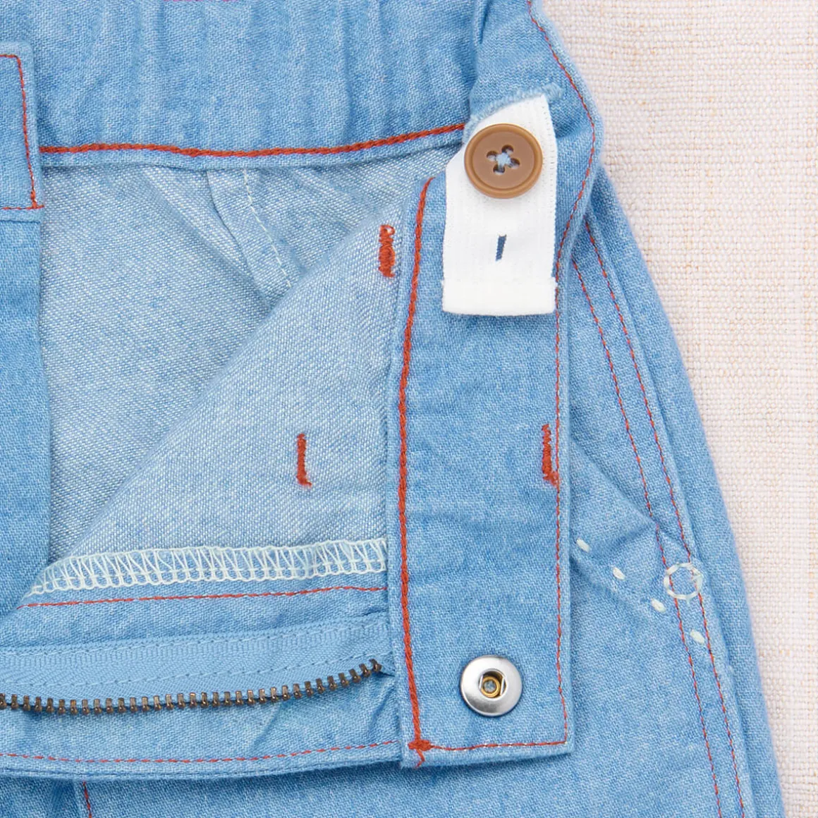 Utility Jeans in Baby Blue by Misha & Puff