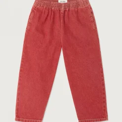 Uzatown Kid's Denim Joggers in Red by American Vintage